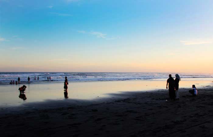Beautiful sunset at Parangtritis Beach, Yogyakarta