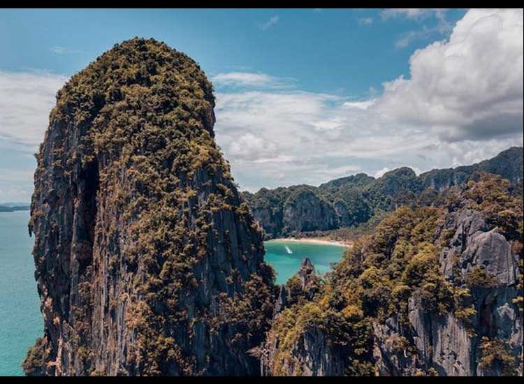 Railay Beach Krabi, a Peninsula in Thailand that Has a Row of Beautiful Cliffs